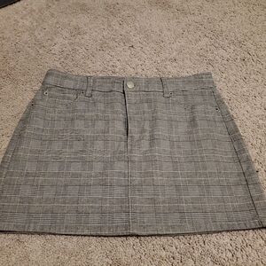 American Eagle Classic Gray Plaid Women's High Rise Mini Skirt Size 10